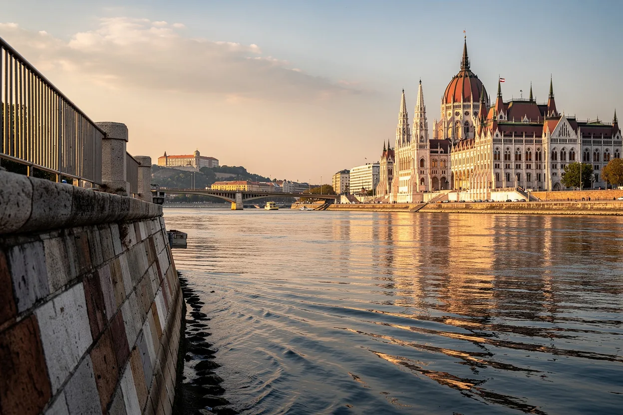 Budapest straddling the Danube River
