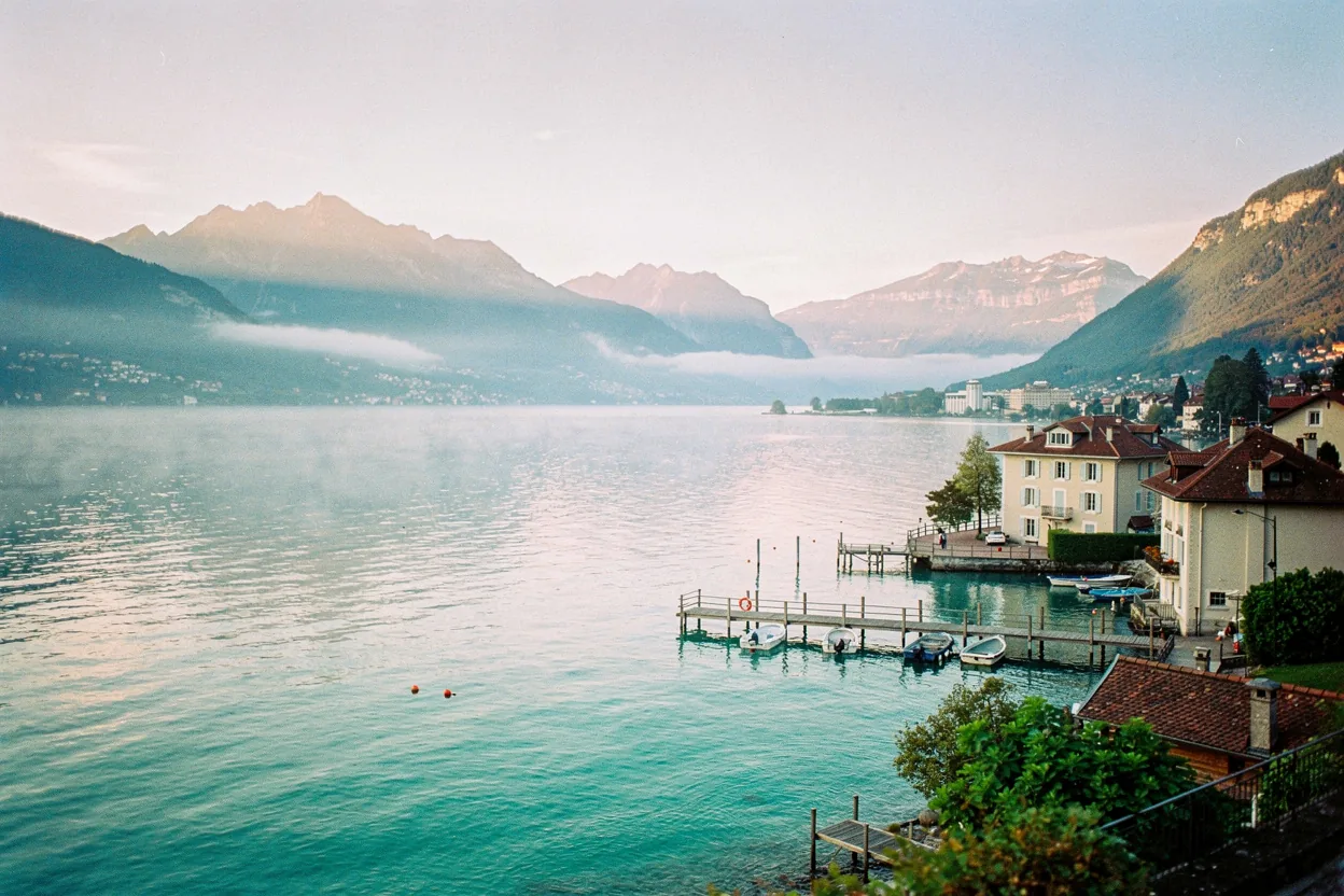 Lake Annecy's clear water in the French Alps