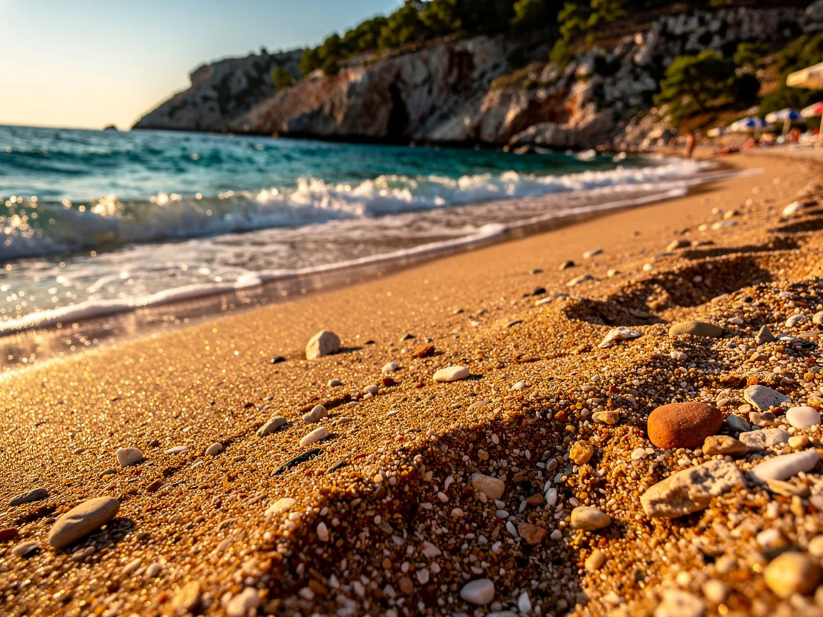 Distinctive shoreline of Zlatni Rat on Croatia's Dalmatian Coast