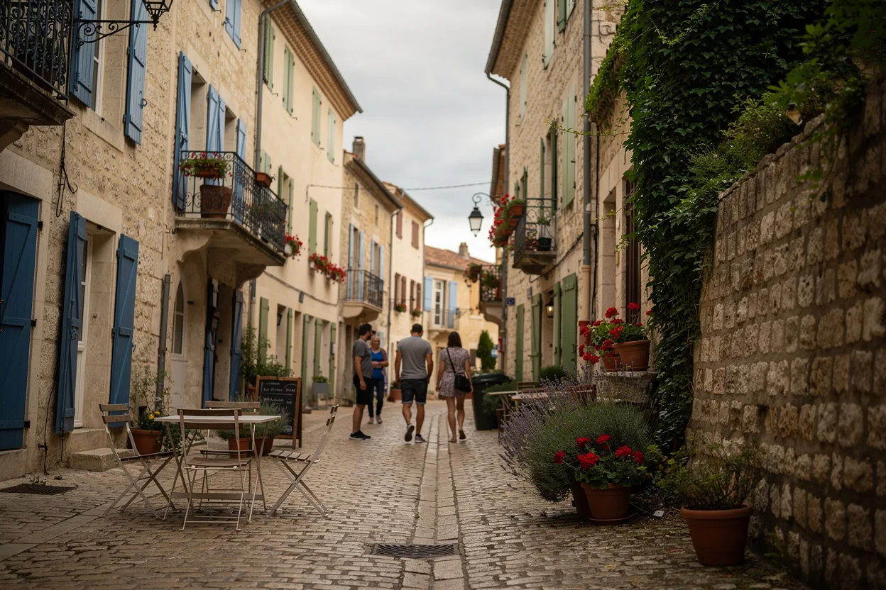 Rolling countryside of southern France along the route
