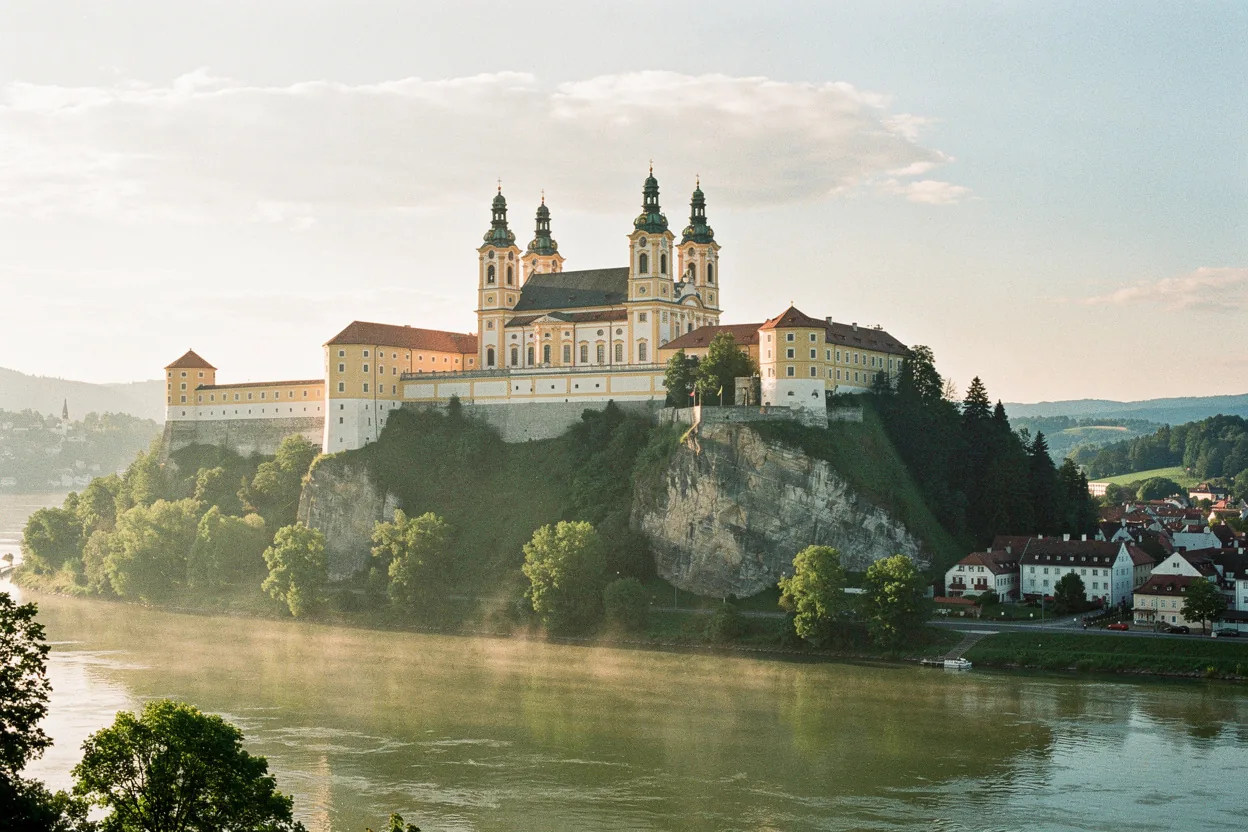 Melk Abbey perched above the Danube