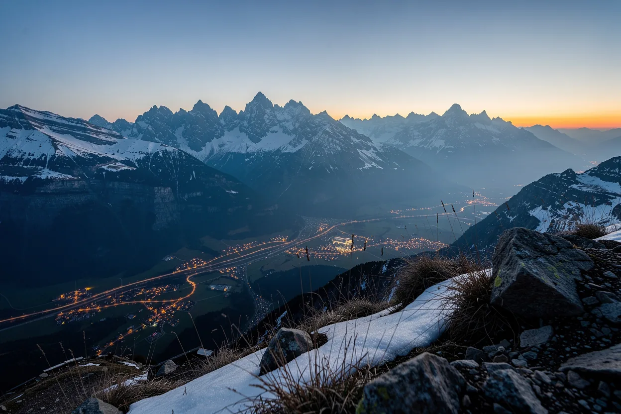 The Austrian Alps rising along the drive north