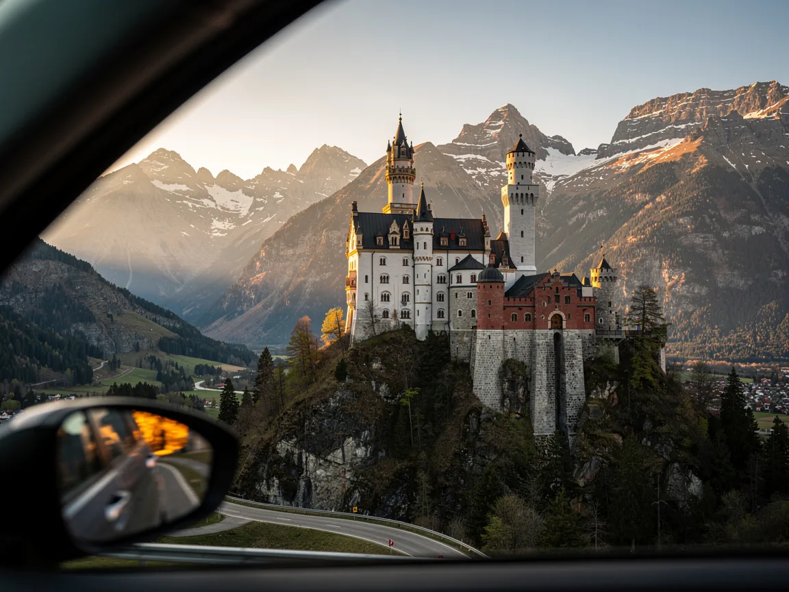 Fairy-tale castle rising from the Bavarian Alps
