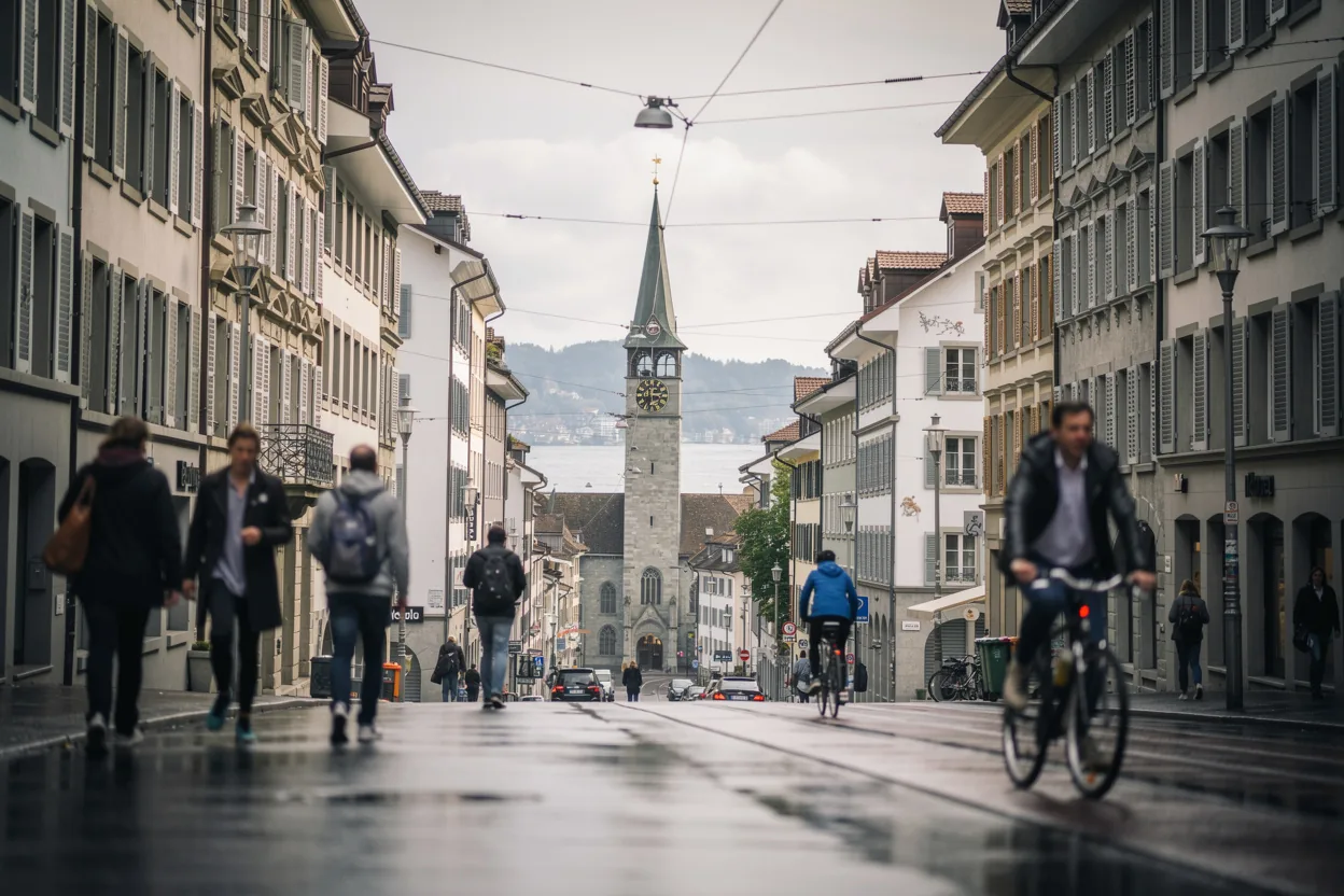 Zurich's lakeside cityscape