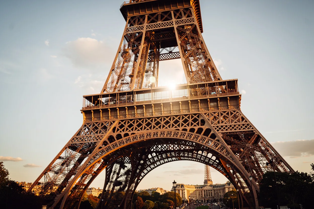 Aerial view of the Eiffel Tower in Paris
