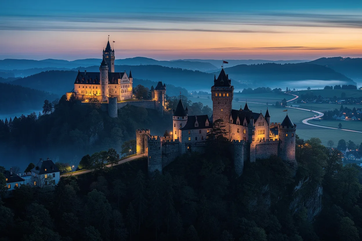 A storybook German castle in the mountains