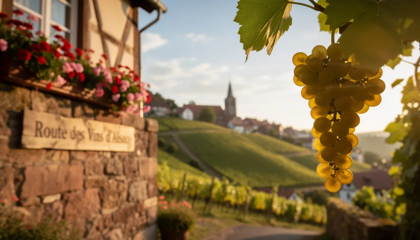 The scenic wine route winding through Alsace
