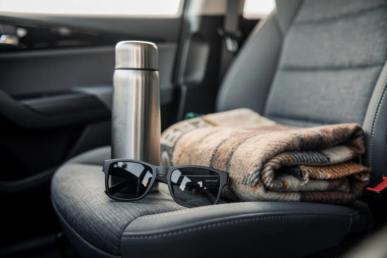Packing essentials ready for a scenic alpine road trip