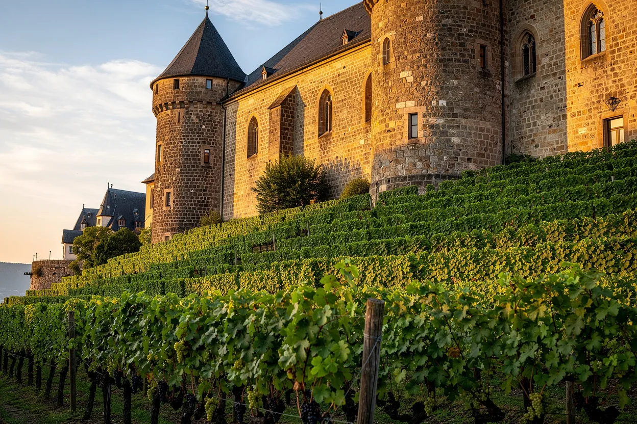 Rhine castle above the vineyards